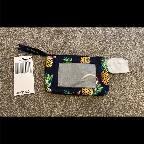 Set of 2 Vera Bradley zip ID wallets- “Tangerine Twist” & “Toucan Party”Black - Picture 5 of 9